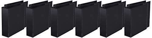 Amazon Basics 3 Inch, 3 Ring Binder, Round Ring, Customizable View Binder, Black, 12-Pack