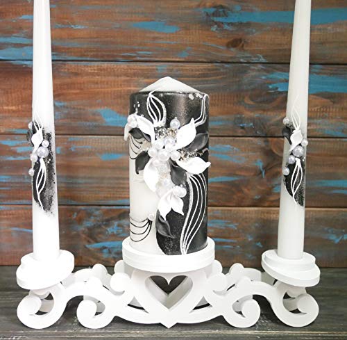 Magik Life Unity Candle Set for Wedding - Wedding Accessories for Reception and Ceremony - Candle Sets – Unity Candle 6 Inch Pillar and 2 * 10 Inch Tapers- Bachelorette and Engagement Party