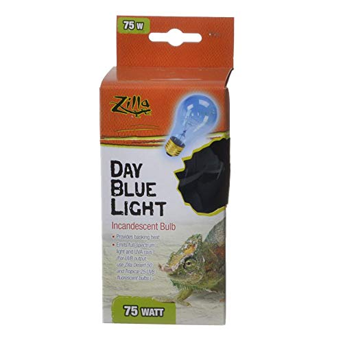 Zilla Incandescent Day Blue Light Bulb for Reptiles 75 Watt - Pack of 3