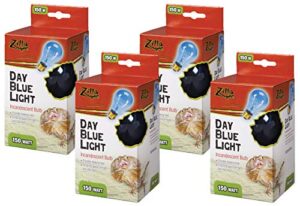 zilla incandescent day blue light bulb for reptiles 150 watt - pack of 4