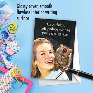 NobleWorks - 1 Funny Retro Birthday Card with Envelope - Hilarious Vintage Humor, Grown-Up Birthday Greeting - Mum Cats C7261BDG