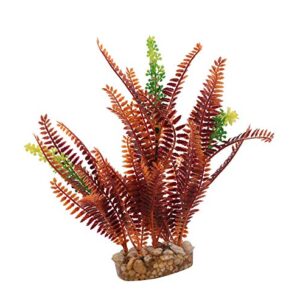 CNZ® 3 Pcs Assorted Lifelike Aquarium Plastic Plant Decoration with Gravel Base, 8-inch