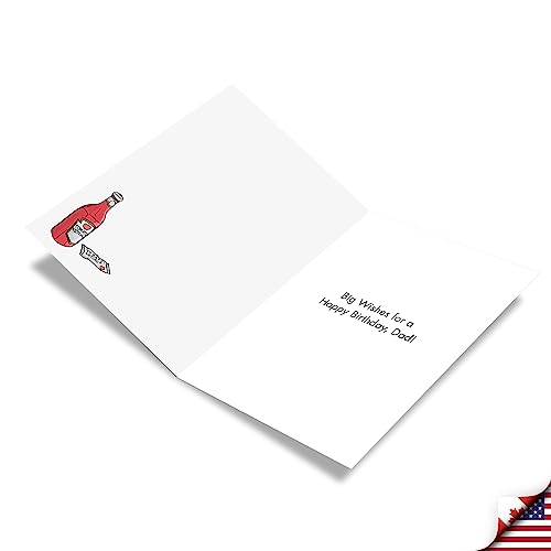 NobleWorks - 1 Funny Birthday Card Cartoons - Hilarious Comic Humor, Notecard with Envelope - Ketchup Dad C7290BFG