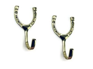 horseshoe hook, 4" x 2.5", set of 2 (brass)