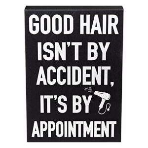 jennygems hairdresser gifts, good hair isn't by accident it's by appointment wooden sign, gift for hair stylist, shelf decor and wall hanging, made in usa