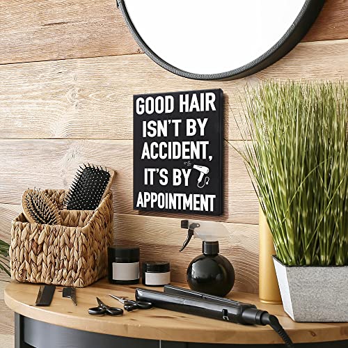 JennyGems Hairdresser Gifts, Good Hair Isn't By Accident It's By Appointment Wooden Sign, Gift for Hair Stylist, Shelf Decor and Wall Hanging, Made in USA