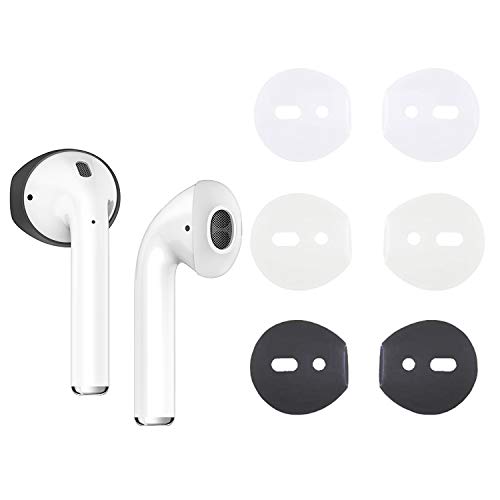 (Fit in Case)Silicone Protecitve Eartips Skins and Covers Replacement Anti Slip Soft Eartips Compatible with Apple 1 & 2 or EarPods Headphones/Earphones/Earbuds (3 Pairs Mixed)