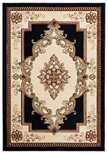 united weavers of america bristol fallon black area rug, 5'3" x 7'6"