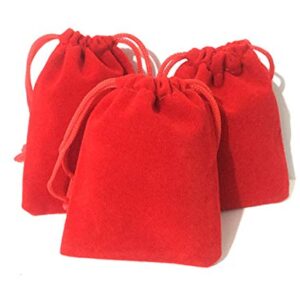 6PCS Red Dust-Proof Drawstring Storage Pouch Bag Reusable Flannel Drawstring Bags Shoe Gifts Jewelry Clothes Storage Pouches Space Saver Organizer For Travel Household (12 x 4 inch, Not Washable)