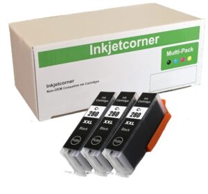 inkjetcorner compatible ink cartridge replacement for pgi-280xxl pgbk for use with tr8622 tr8620a tr8620 tr8520 ts6320 ts8320 tr7520 ts702 ts9120 ts8220 (big black, 3-pack)