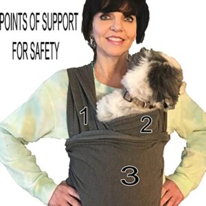 Puppy Pouch Pet Carrier Sling | Front | Adjustable Hands Free Front Facing Dog Pouch | Relieves Your Pet's Anxiety and Stress (Dark Grey)