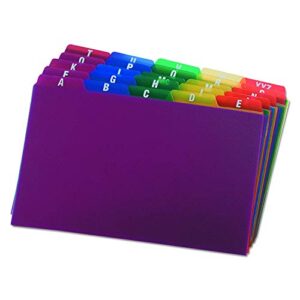 1InTheOffice Index Card Box 5x8 inch, Index Card Holder 5x8 400 Capacity & Index Card Guide Set, A-Z, 1/5 Tab,
