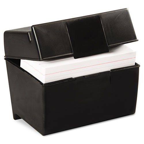 1InTheOffice Index Card Box 5x8 inch, Index Card Holder 5x8 400 Capacity & Index Card Guide Set, A-Z, 1/5 Tab,