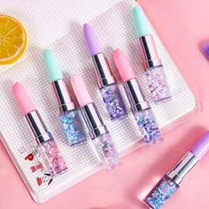 Kawaii Lipstick Gel Pen Creative Oil Quicksand Colorful Cute Stationary 0.5mm Signature Pens Black Ink Office School Supplies