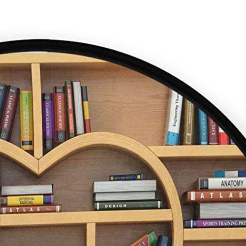 ALAZA Bookshelf Library Back to School Round Area Rug for Living Room Bedroom 3' Diameter(92 cm)