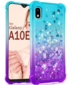 dzxouui for galaxy a10e case,samsung galaxy a10e case,tpu protective cover for girls and women glitter bling sparkle cute phone case for samsung galaxy a10e(teal/purple)
