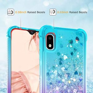 Dzxouui for Galaxy A10E Case,Samsung Galaxy A10E Case,TPU Protective Cover for Girls and Women Glitter Bling Sparkle Cute Phone Case for Samsung Galaxy A10E(Teal/Purple)