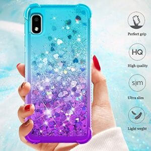 Dzxouui for Galaxy A10E Case,Samsung Galaxy A10E Case,TPU Protective Cover for Girls and Women Glitter Bling Sparkle Cute Phone Case for Samsung Galaxy A10E(Teal/Purple)