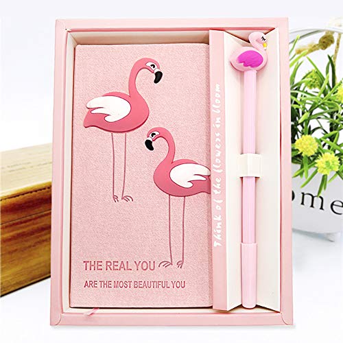 Flamingo Notebook Journal Gel Pen Set Trendy Flamingo Diary Notebook Pink Flamingo Gifts Set for School Office Supplies Girls Kids Birthday Gift