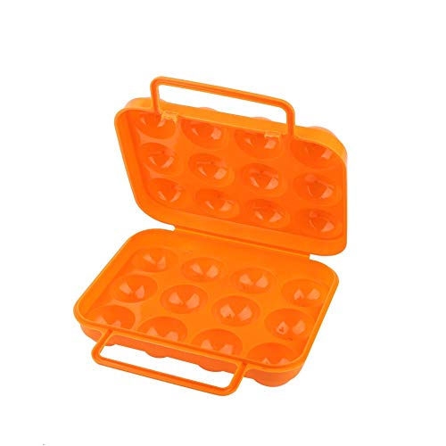 Egg Holder with Dust Proof & Double Side Plastic Storage Box Buckle for Protecting 12 Eggs(Orange)