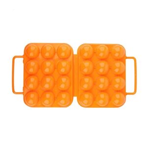 Egg Holder with Dust Proof & Double Side Plastic Storage Box Buckle for Protecting 12 Eggs(Orange)