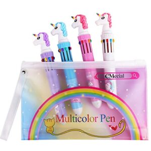 cmecial unicorn pen set with case, rainbow unicorn pens for girls, cute pens for girls, fun pens cute pens for kids, multicolor pen kids, unicorn multicolor pen for kids, multicolor pen unicorn