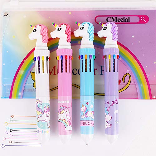 Cmecial Unicorn Pen Set With Case, Rainbow Unicorn Pens for Girls, Cute Pens for Girls, Fun Pens Cute Pens For Kids, Multicolor Pen Kids, Unicorn Multicolor Pen for Kids, Multicolor Pen Unicorn