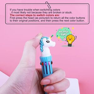 Cmecial Unicorn Pen Set With Case, Rainbow Unicorn Pens for Girls, Cute Pens for Girls, Fun Pens Cute Pens For Kids, Multicolor Pen Kids, Unicorn Multicolor Pen for Kids, Multicolor Pen Unicorn