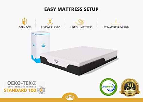 DYNASTY MATTRESS 12 inch CoolBreeze Classic Cooling Gel Memory Foam Mattress for RV (Medium Firm - RV King 72x80)