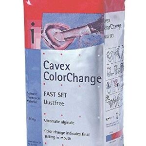 Cavex ColorChange Dental Alginate - Fast Set 500 Grams with Scoop and Measuring Cup