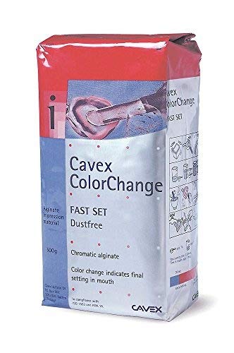 Cavex ColorChange Dental Alginate - Fast Set 500 Grams with Scoop and Measuring Cup