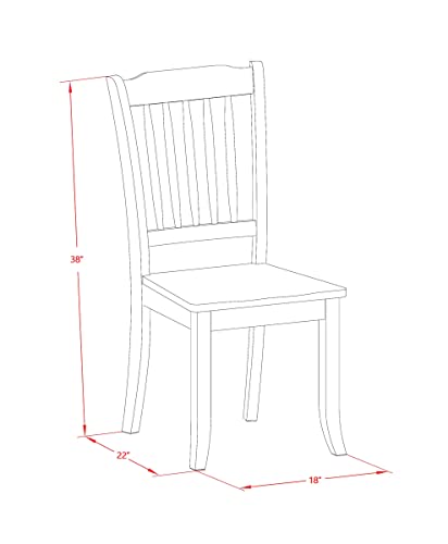 East West Furniture CADA6-LWH-W Capri 6 Piece Set Contains a Rectangle Kitchen Table and 4 Dining Chairs with a Bench, 36x60 Inch, Linen White