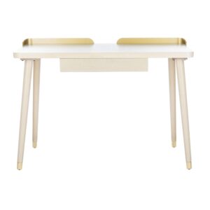 Safavieh Home Office Parker Modern White Washed and Gold 1-drawer Desk