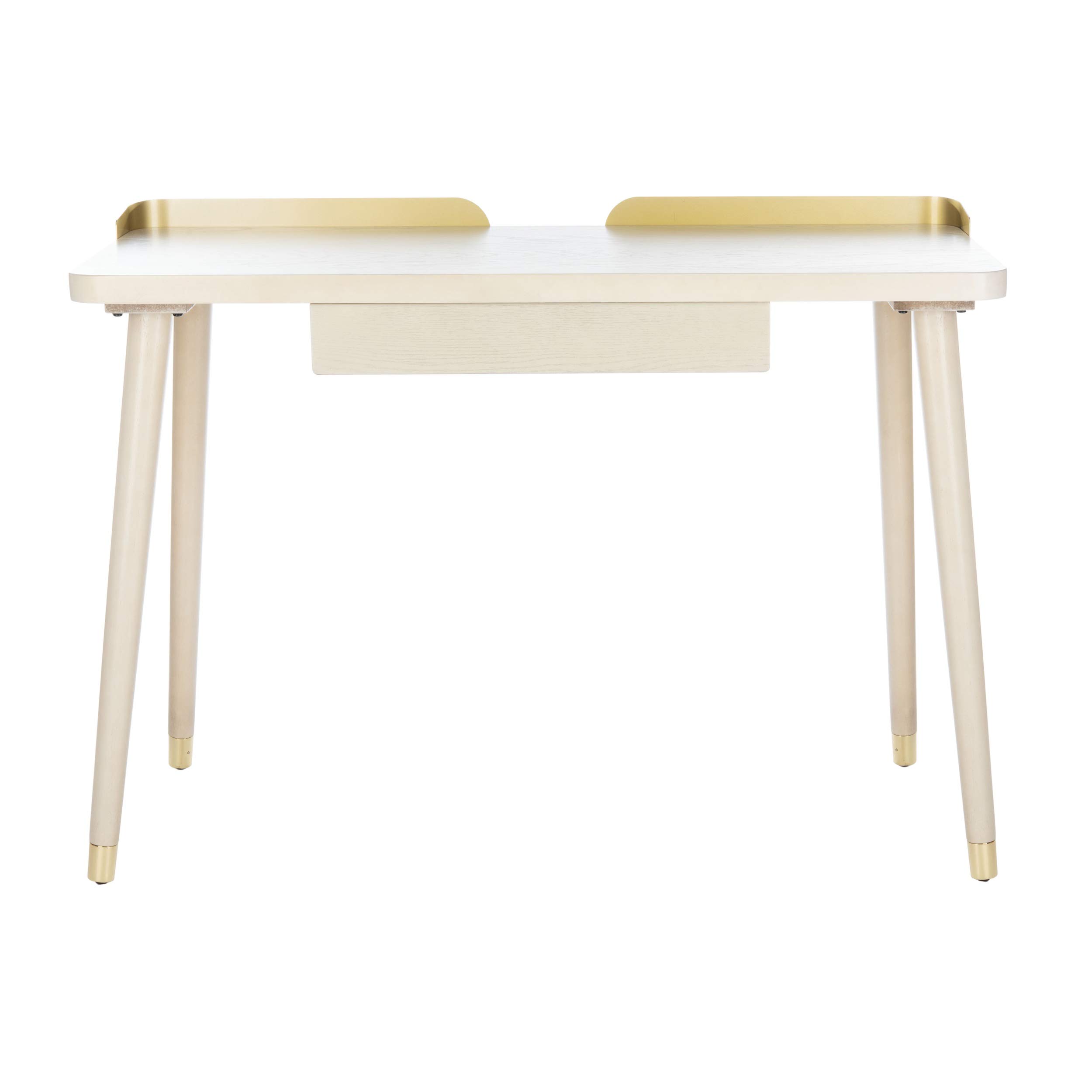 Safavieh Home Office Parker Modern White Washed and Gold 1-drawer Desk