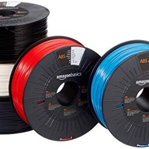 Amazon Basics ABS 3D Printer Filament, 1.75mm, 5 Assorted Colors, 1 kg per Spool, 5 Spools