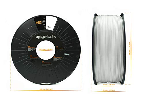 Amazon Basics ABS 3D Printer Filament, 1.75mm, 5 Assorted Colors, 1 kg per Spool, 5 Spools