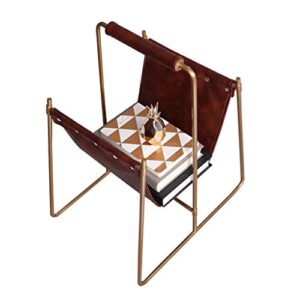 Magazine & Newspaper Baskets Magazine Rack Simple Small Newspaper Rack Desktop Debris Storage Basket Leather Luxury Storage Rack Decorative Bookshelf Craft Decorations