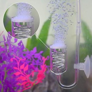 Senzeal Aquarium CO2 Diffuser Spiral Glass CO2 Diffuser Atomizer with Suction Cup for Fish Tank