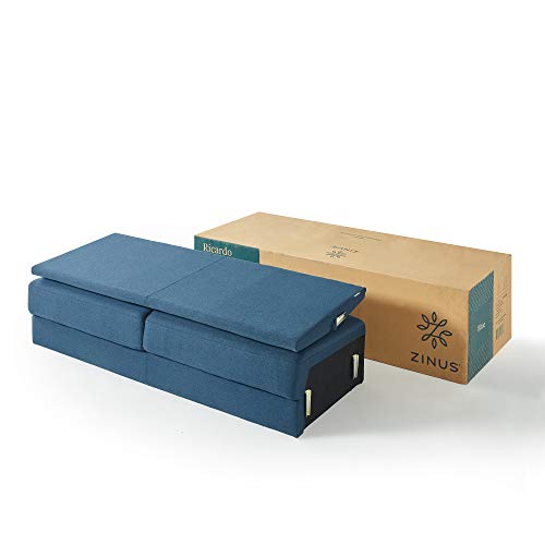 ZINUS Ricardo Sofa Couch / Tufted Cushions / Easy, Tool-Free Assembly, Lyon Blue