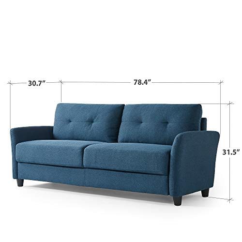 ZINUS Ricardo Sofa Couch / Tufted Cushions / Easy, Tool-Free Assembly, Lyon Blue