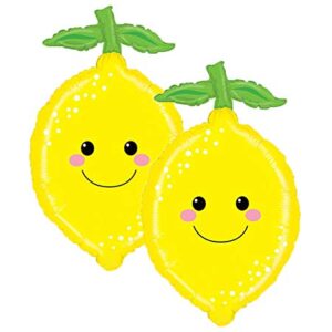 Set of 2 Produce Pal Lemon Garden Jumbo 29" Foil Party Balloons
