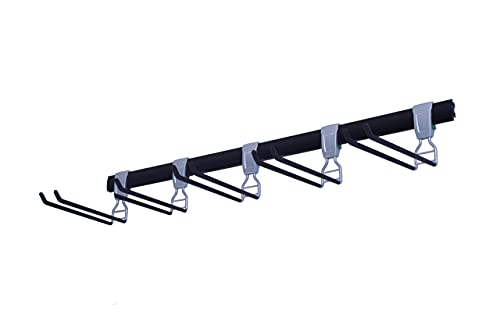 SafeRacks Wall Mounted Ski/Snowboard Rack - Includes 5 Storage Hooks