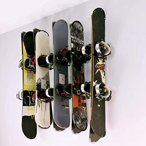 SafeRacks Wall Mounted Ski/Snowboard Rack - Includes 5 Storage Hooks