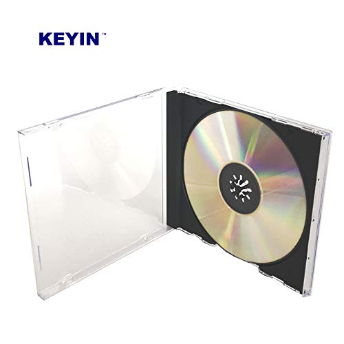 KEYIN Standard Black CD Jewel Case - Premium, 10 Pack