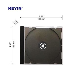 KEYIN Standard Black CD Jewel Case - Premium, 10 Pack