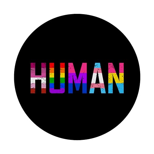 HUMAN Flag LGBT Shirt Gay Pride Month Transgender PopSockets Standard PopGrip