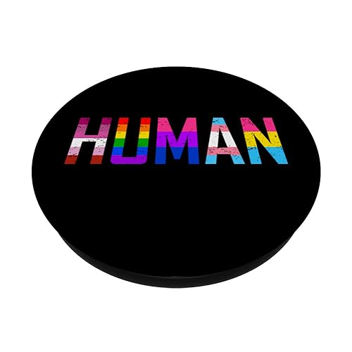 HUMAN Flag LGBT Shirt Gay Pride Month Transgender PopSockets Standard PopGrip