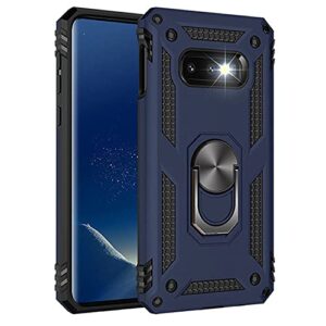 s10e phone case military grade heavy duty armor rugged dual layer full body shockproof screen camera protection built-in ring kickstand magnetic s10e 5.8" phone hard back cover for men women blue