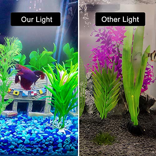 Senzeal X3 Libra Aquarium Fish Tank Light US 6W 12 LED Aquarium Planted Clip Lamp 600LM for 8-15 Inch Fish Tank White LED Lighting