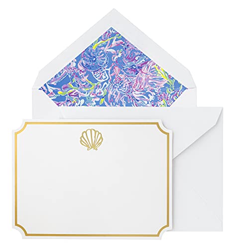 Lilly Pulitzer Women's Correspondence Cards Set of 10 with Blank Interior and Envelopes, All Together Now